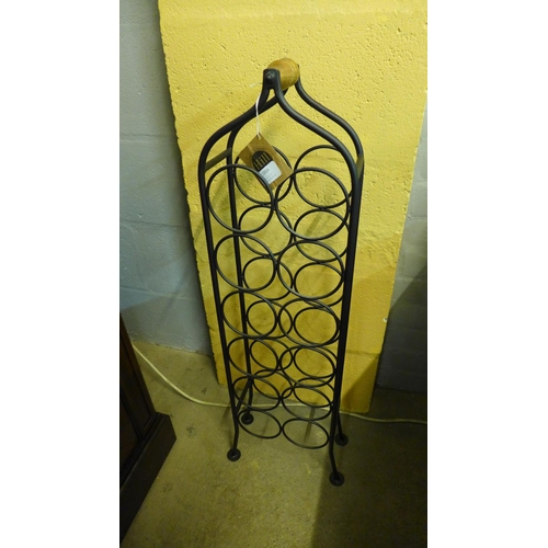 1843 - A wrought iron twelve bottle wine rack (1458915)   #