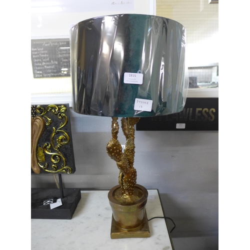 1859 - A gilt cactus lamp with green velvet shade (TL9739) #