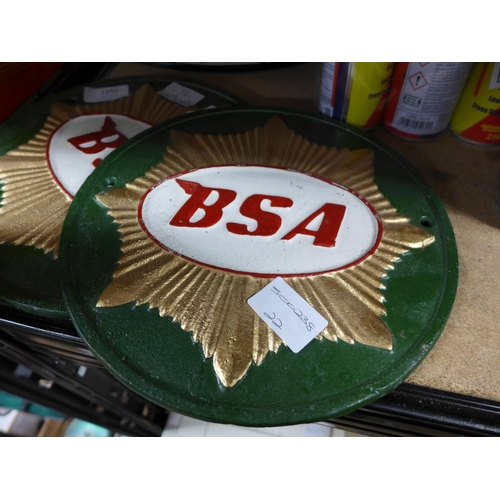 2024 - Cast BSA motorcycle plaque