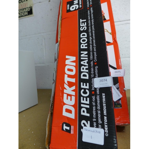 2118 - Dekton 12 piece drain rod set - boxed & unused