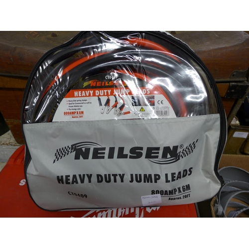 2139 - Set of Neilsen heavy duty jump leads - 800amp x 6mtrs - packaged - unused - W