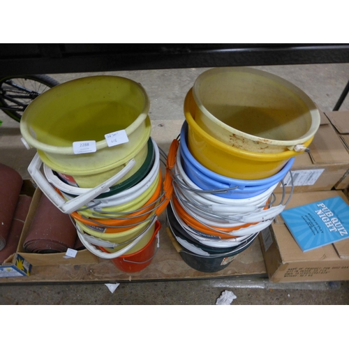 2400 - 2 Stacks of misc. plastic buckets