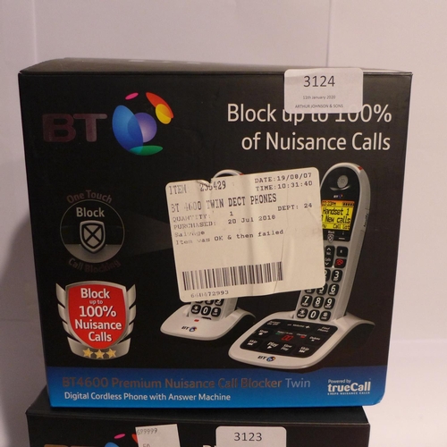 3124 - A BT 4600 twin dect phone system