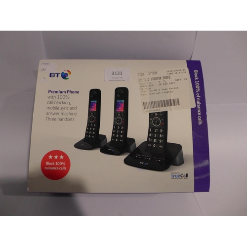 3131 - A BT Trio Premium phone system, RRP £69.99 + VAT