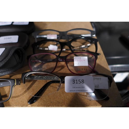 3158 - A pair of Jimmy Choo glasses, RRP £134.83 + VAT (lense missing), a pair of Nike glasses (require att... 