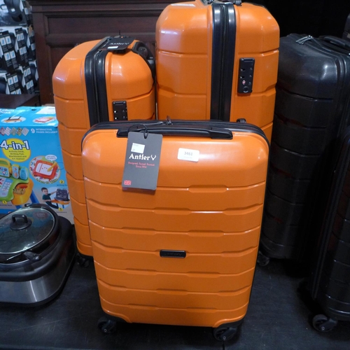 3461 - An Antler Bloomsbury three piece luggage set, RRP £99.99 + VAT ( orange )