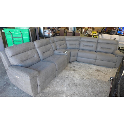 3476 - A Justin grey fabricelectric reclining  corner sofa, RRP £999.99 + VAT