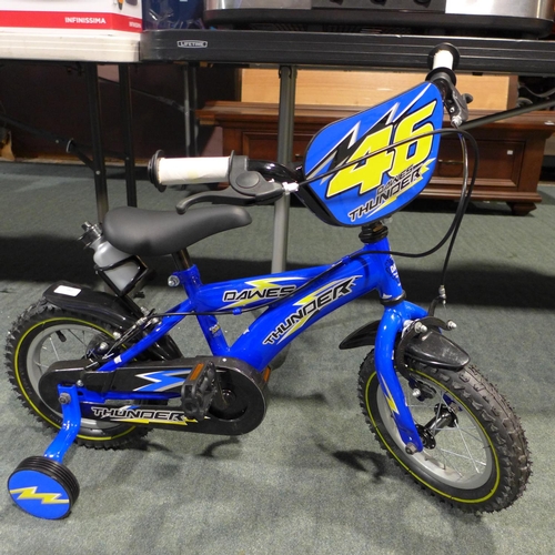 3482 - Blue Danes Thunder child's bike with stabilisers (12