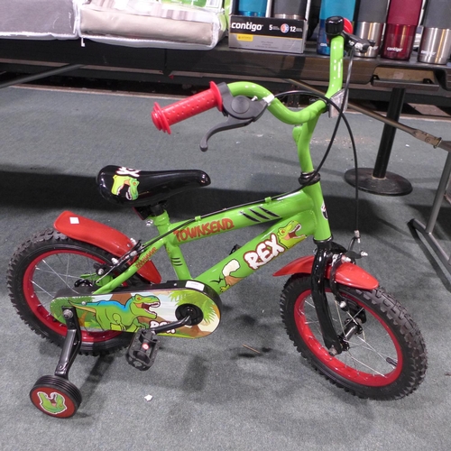 3484 - Green Townsend Rex child's bike with stabilisers