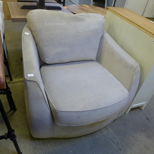 1360 - A grey upholstered swivel armchair