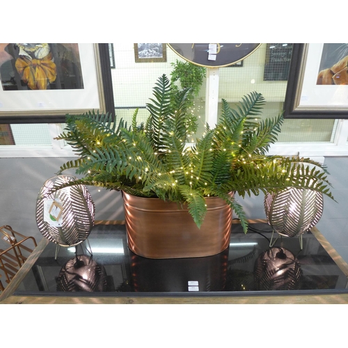 1876 - A large copper log bucket with decorative fern bunches (1915063)   #