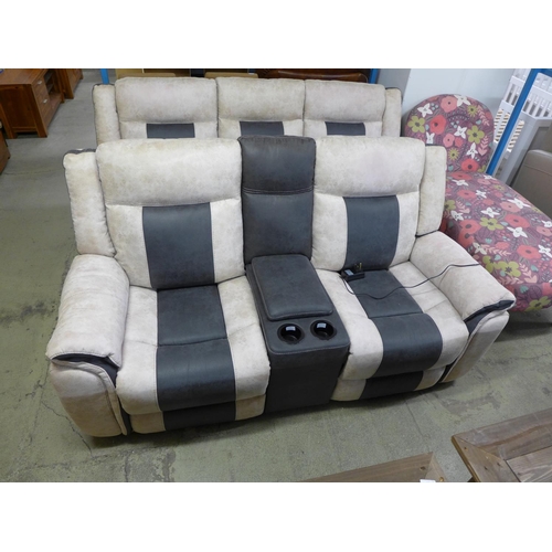 1402 - A three plus two seater Barclay fabric reclining pair of sofas