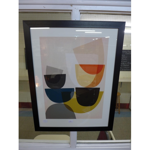 1868 - A framed print, Mid-Century Modern I, by Nicola Evans, 60 x 80cm