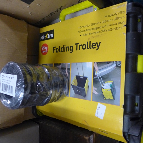 2044 - Rol-Xtra folding trolley with 4 packs of 60ft Siamese cable