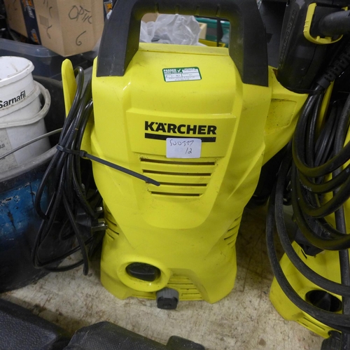 2085 - Karcher K2 pressure washer with turbo nozzle, hose & lance - W