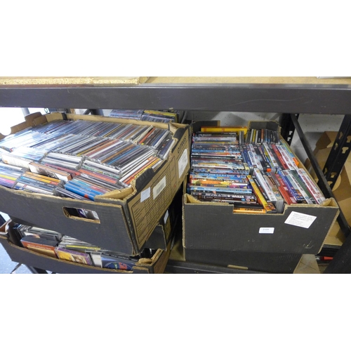 2109 - 9 Boxes of DVDs and 2 boxes of CDs - large quantity