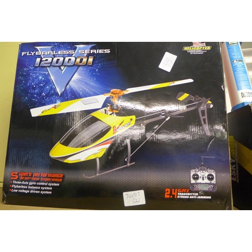 2115 - Flybarless series 120D01 2.4 GHZremote control helicopter with remote, charger, 2 spare batteries - ... 