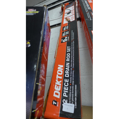 2118 - Dekton 12 piece drain rod set - boxed & unused