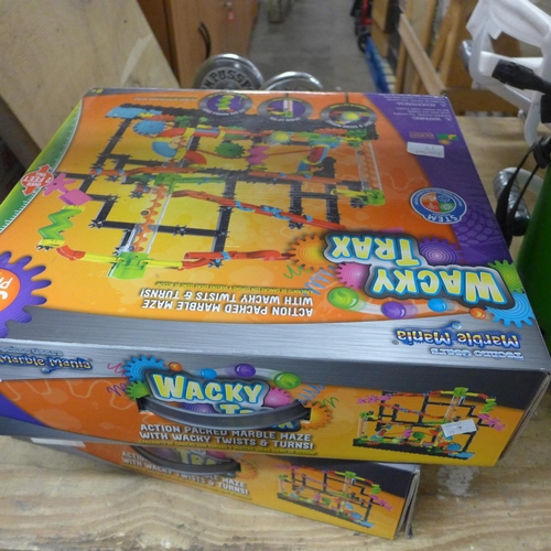 2384 - 2 Techno Gears Marble Mania Wacky Trax Marble Maze Games - boxed