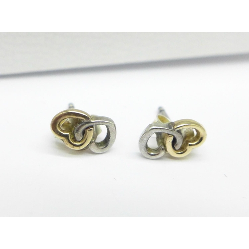 1036 - A pair of small Pandora silver earrings, boxed