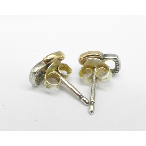 1036 - A pair of small Pandora silver earrings, boxed