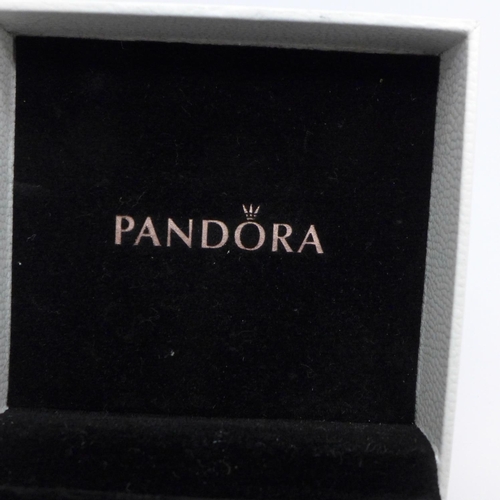 1036 - A pair of small Pandora silver earrings, boxed