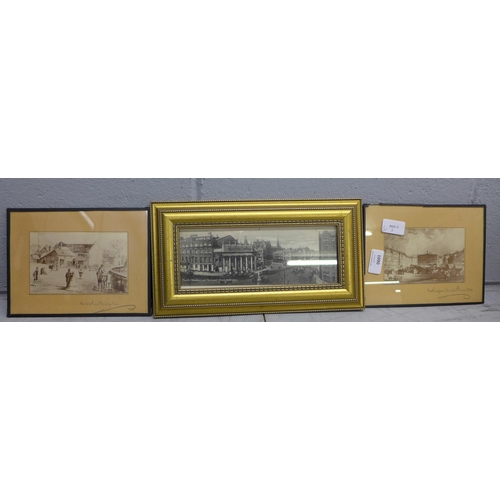 1090 - Three framed pictures of Nottingham