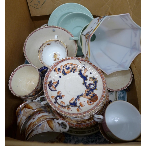 1117 - Two wash jugs and two bowls, bowls a/f, a coffee set and a boxed mixed teawares **PLEASE NOTE THIS L... 