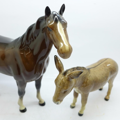 647 - A Beswick horse and donkey