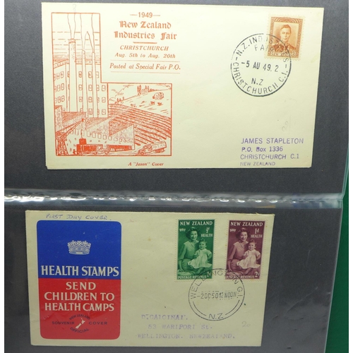 677 - Stamps:- New Zealand postal history and First Day Covers, 50 covers from Queen Victoria onwards