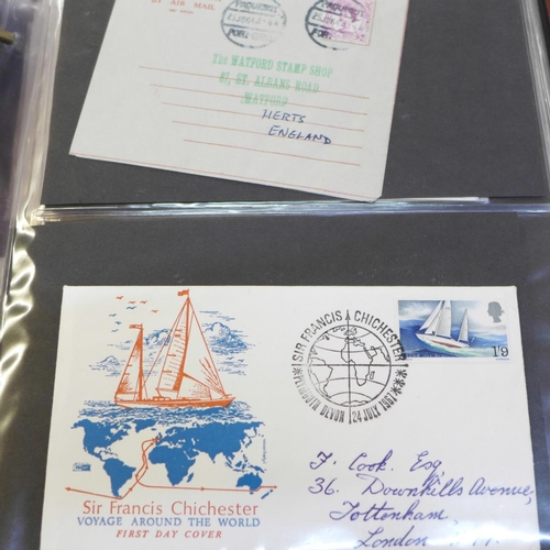 682 - Stamps:- Album of shipping and hovercraft covers including signed (60 covers)