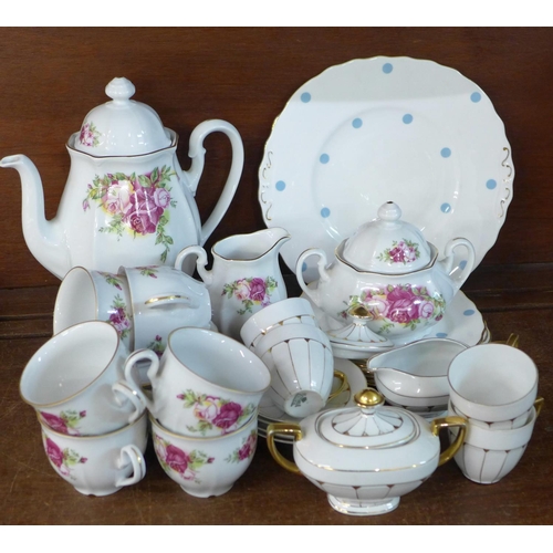 700 - A Czechoslovakian six setting coffee service and other mixed china including Royal Vale and Victoria... 