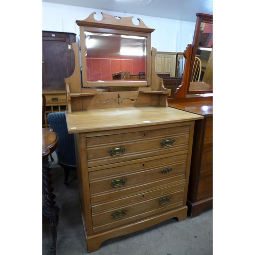 213 - An Edward VII satin birch dressing chest