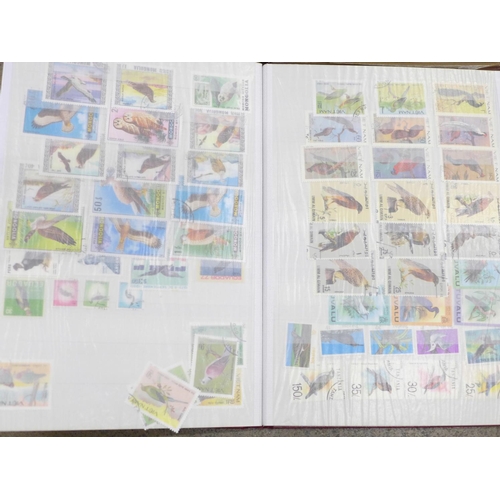 720 - Six albums of stamps including British and Worldwide, three empty stock books, etc.