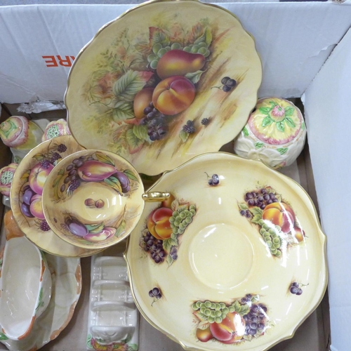 725 - An Aynsley cup and saucer, bowl and plate, and a collection of Brentleigh breakfast china