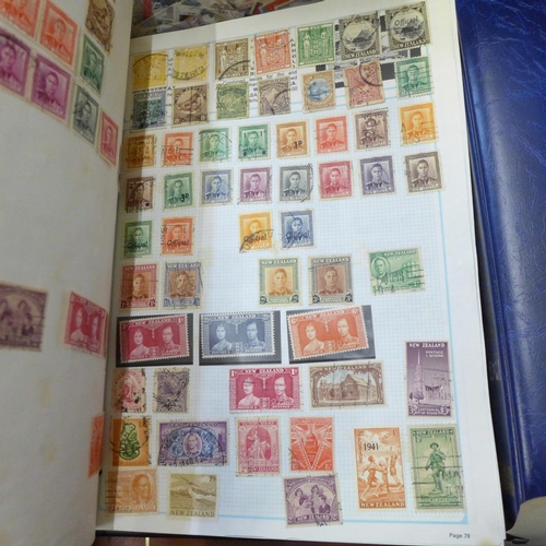 726 - A box of worldwide stamps in four albums and loose albums, etc.