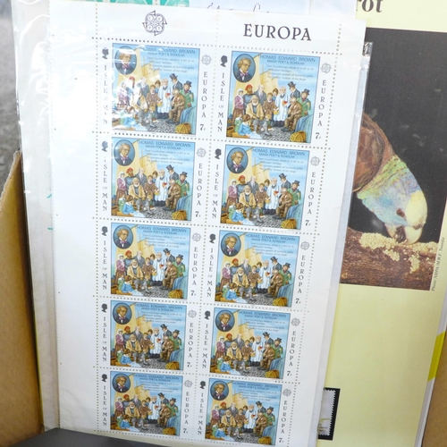 729 - A box of stamps, catalogues, covers, etc.