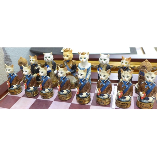 772 - A chess set, Cats and Dogs