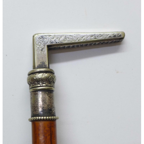 788 - A walking stick with nickel top