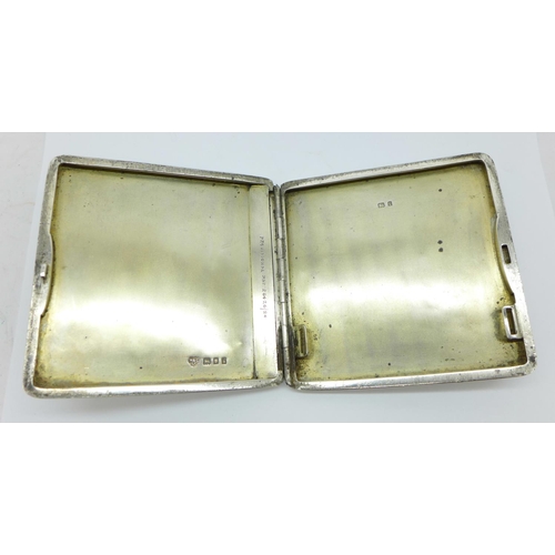 814 - A silver cigarette case, 117g