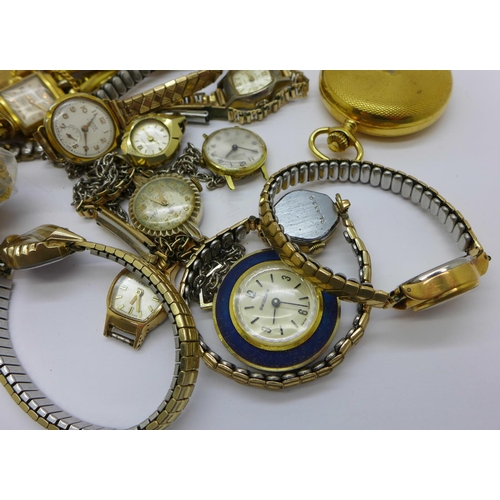 850 - Mechanical wristwatches, pocket watches, pendant watches and movements, some a/f