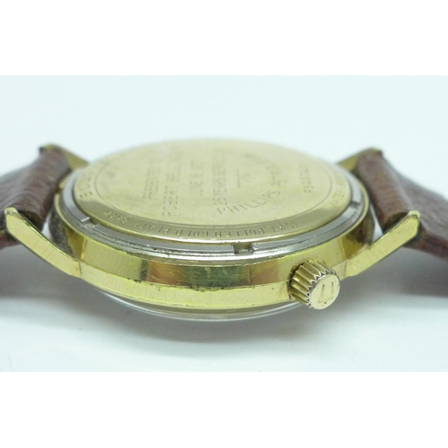 893 - A gentleman's Bulova Accutron gold plated wristwatch with inscription dated 1977, 'Phillips Petroleu... 