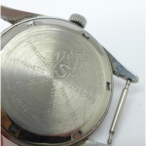 904 - A gentleman's Henri Sandoz 17 jewels stainless steel manual wind  wristwatch head