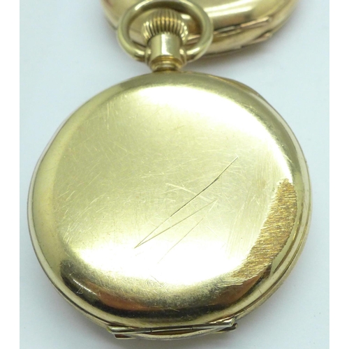 909 - Three pocket watches and a pocket watch movement