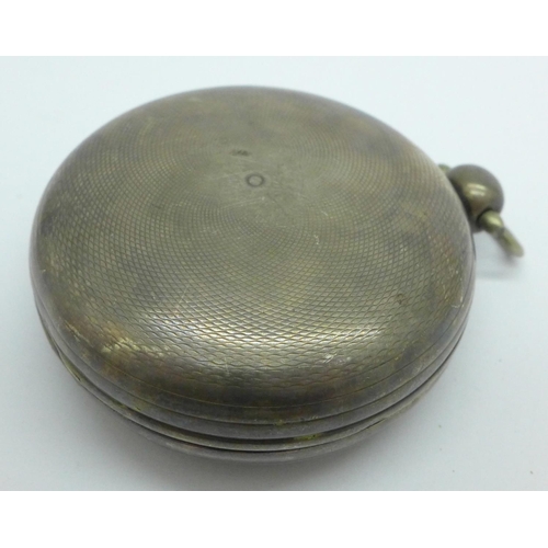 926 - A silver verge fusee pocket watch, Edward Elliott, Lenham, the case hallmarked London 1822, dial a/f... 