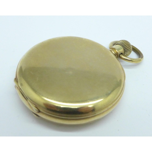 928 - A Waltham gold plated half-hunter pocket watch