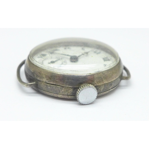 939 - A silver Unicorn wristwatch, the case marked R.W.C.Ltd., (Rolex Watch Co.), with Edinburgh import ma... 