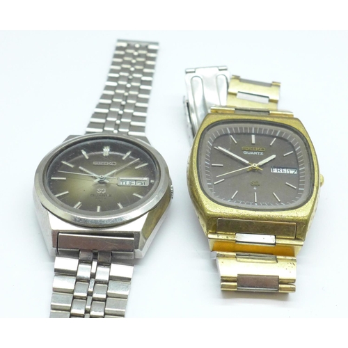 941 - Two gentleman's Seiko SQ wristwatches, a/f