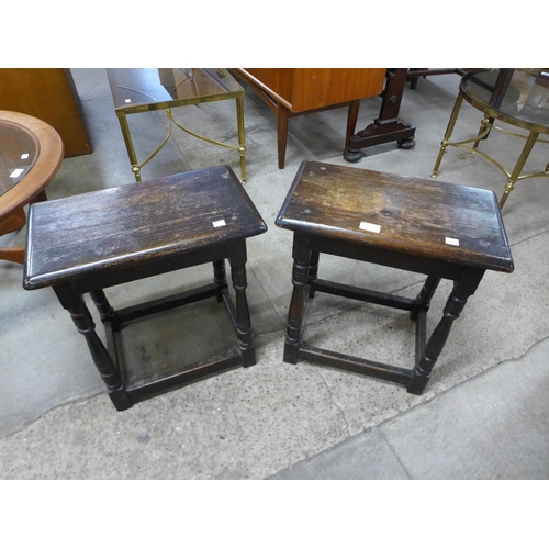 165 - A pair of oak joint stools