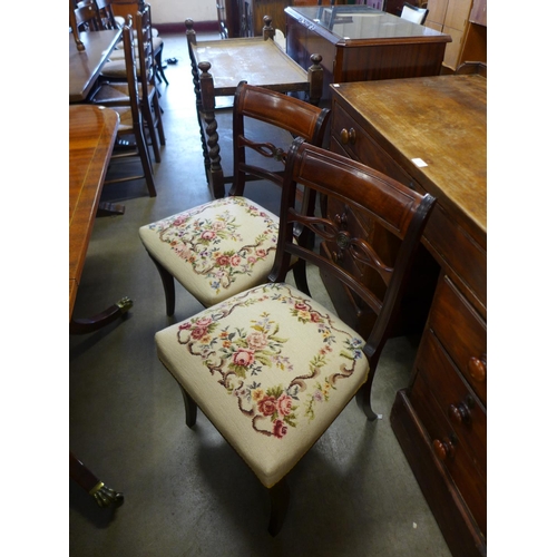 194 - A set of six Regency style mahogany dining chairs